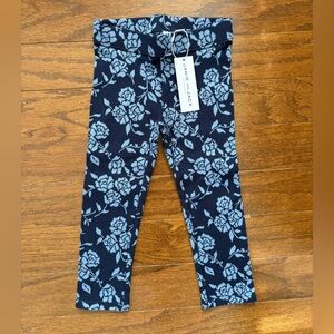Toddler Navy Floral Jacquard Leggings